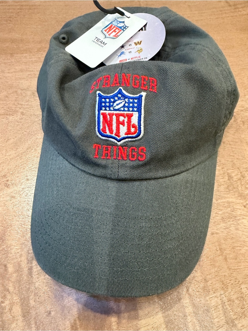 NFL Gray Baseball Cap with Red Embroidered Logo